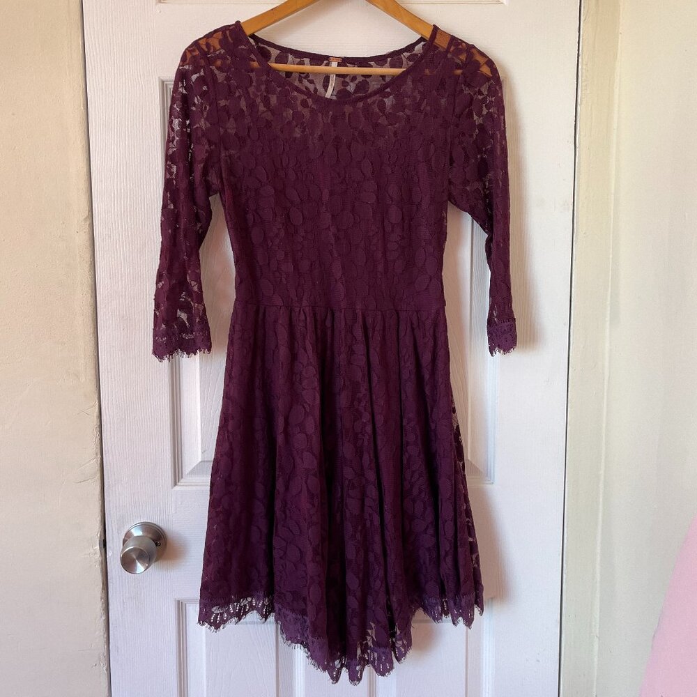 Free People Lined Lace Skater Dress